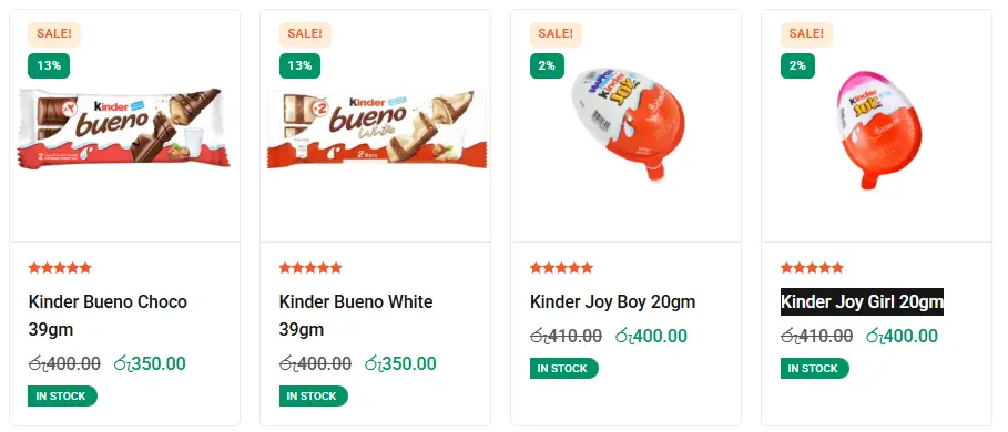 Kinder Bueno in Sri Lanka
